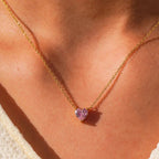 Pink Diamond Heart Necklace