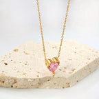 Pink Diamond Heart Necklace