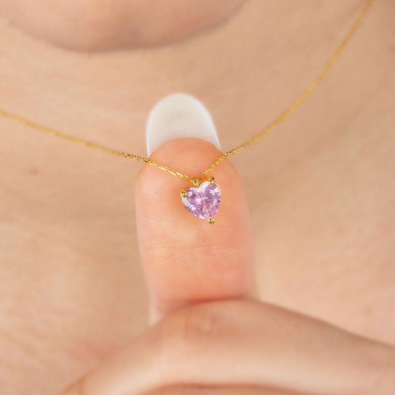 Pink Diamond Heart Necklace