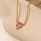 Pink Diamond Heart Necklace