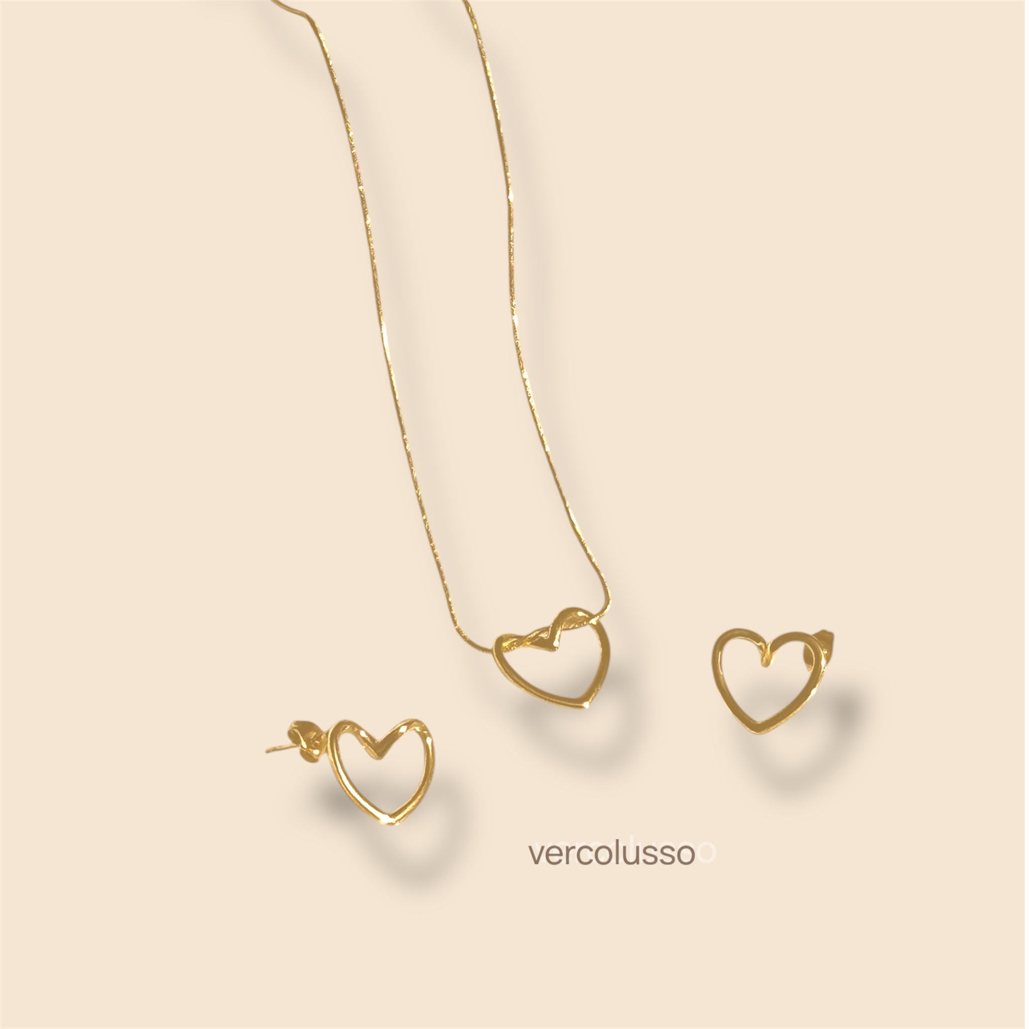 Halo Heart Necklace Set