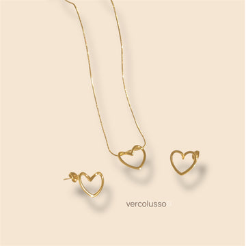 Halo Heart Necklace Set