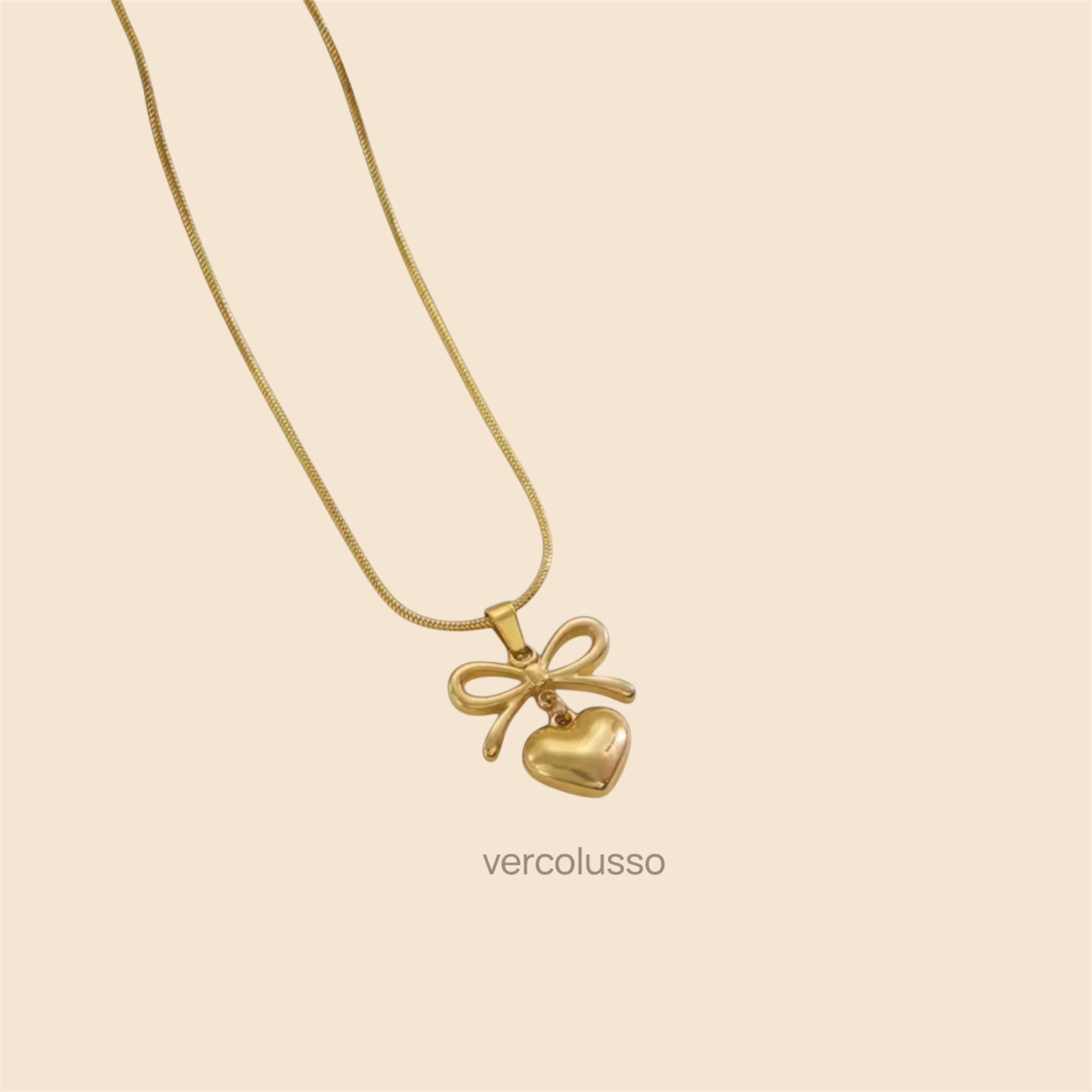 Heart Bow Necklace