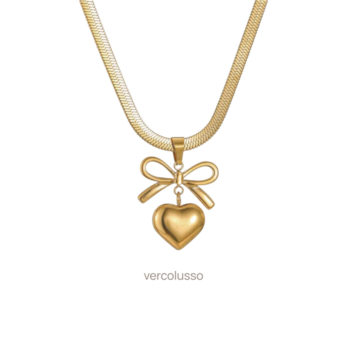Bow Heart Necklace